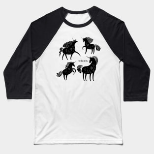 Unicorn Black Silhouettes Baseball T-Shirt